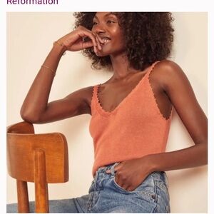 Reformation Wisteria Tank in Salmon - Small